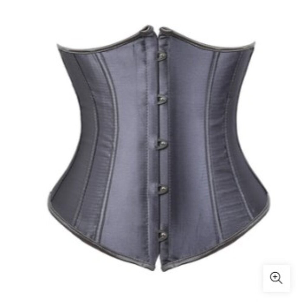 grey satin underbust gray corset small-6xL
